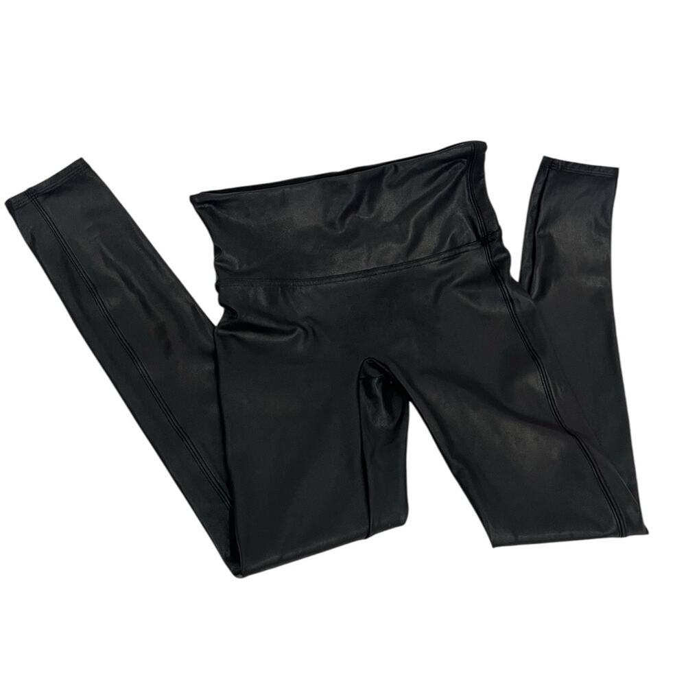 SOLDDDSPANX Faux Leather Black High Rise Legging‎ Medium - Picture 2 of 5